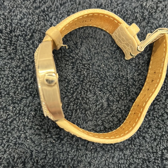 DKNY stainless steel Swarovski crystal leather grey watch - Picture 4 of 4